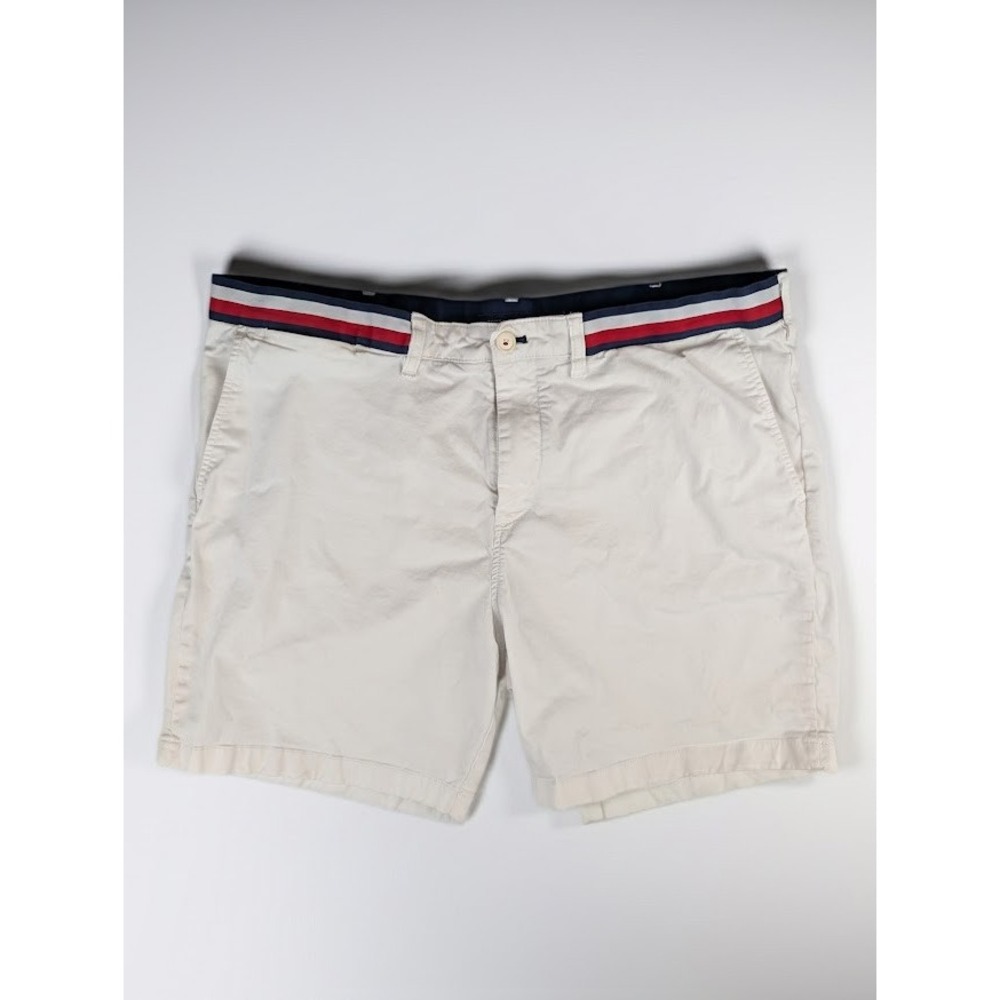 Tommy Hilfiger Chino Shorts Men's 38 White‎ Striped Waistband Preppy Summer